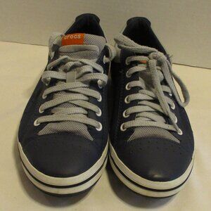 CROCS Men Size 8 Blue Gray Casual Lace Up Outdoor Travel Vacation Shoes